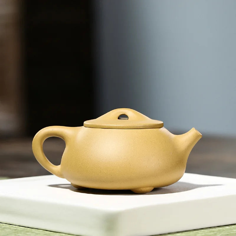 Gold Section Mud of The Original Ore Kong Jingzhou Stone Scoop Pot Zisha Teapot, Yixing Handmade Kung-Fu Teaware Purple Clay
