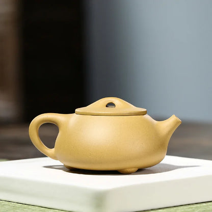 Gold Section Mud of The Original Ore Kong Jingzhou Stone Scoop Pot Zisha Teapot, Yixing Handmade Kung-Fu Teaware Purple Clay