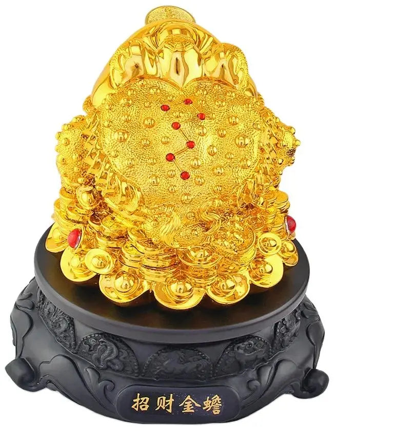 Gold all home deco Feng Shui Three Legged Money Frog Fortune LuckyToad with Chinese Coin Resin Craft Home Decoration accessories