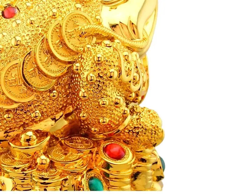 Gold all home deco Feng Shui Three Legged Money Frog Fortune LuckyToad with Chinese Coin Resin Craft Home Decoration accessories
