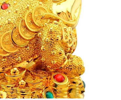 Gold all home deco Feng Shui Three Legged Money Frog Fortune LuckyToad with Chinese Coin Resin Craft Home Decoration accessories