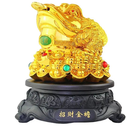 Gold all home deco Feng Shui Three Legged Money Frog Fortune LuckyToad with Chinese Coin Resin Craft Home Decoration accessories