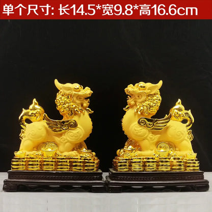 Gold placer lucky charm ornaments a pair of office living room town house decorations opening gifts wholesale
