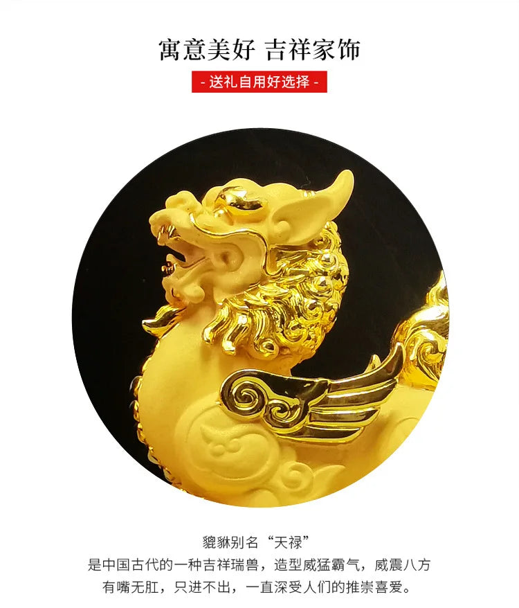 Gold placer lucky charm ornaments a pair of office living room town house decorations opening gifts wholesale