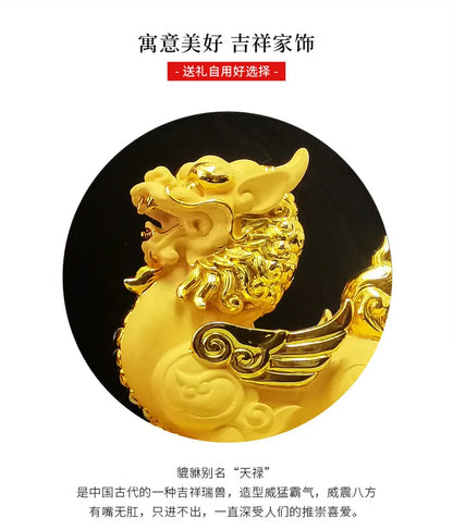 Gold placer lucky charm ornaments a pair of office living room town house decorations opening gifts wholesale