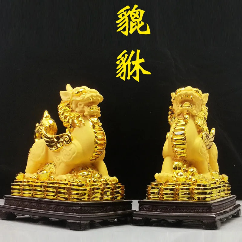 Gold placer lucky charm ornaments a pair of office living room town house decorations opening gifts wholesale