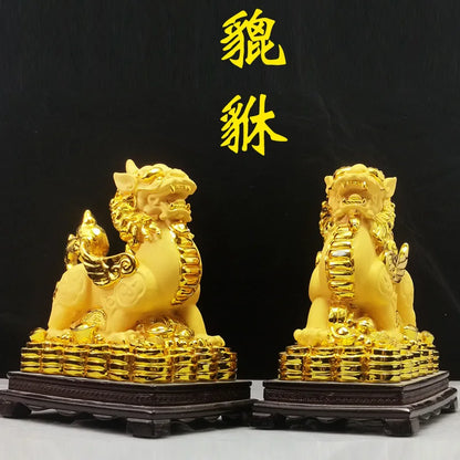 Gold placer lucky charm ornaments a pair of office living room town house decorations opening gifts wholesale