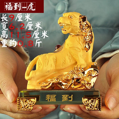 Gold-plated Process Feng Shui Rat ox Tiger rabbit dragon snake horse sheep Monkey rooster Dog pig Fortune Lucky Resin Home Decor