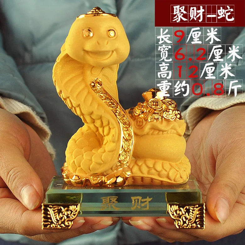 Gold-plated Process Feng Shui Rat ox Tiger rabbit dragon snake horse sheep Monkey rooster Dog pig Fortune Lucky Resin Home Decor