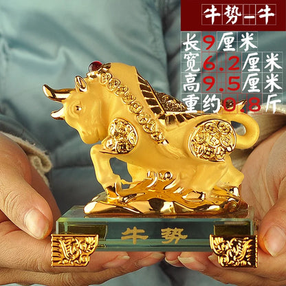 Gold-plated Process Feng Shui Rat ox Tiger rabbit dragon snake horse sheep Monkey rooster Dog pig Fortune Lucky Resin Home Decor