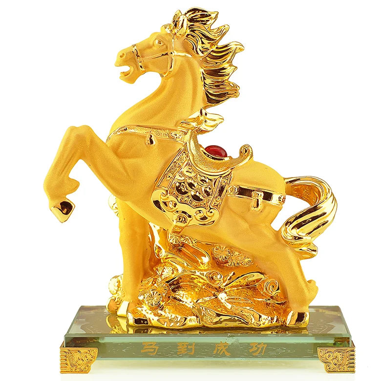 Gold-plated Process Feng Shui Rat ox Tiger rabbit dragon snake horse sheep Monkey rooster Dog pig Fortune Lucky Resin Home Decor