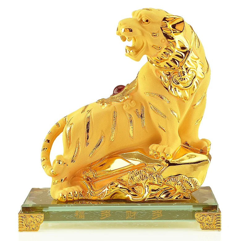 Gold-plated Process Feng Shui Rat ox Tiger rabbit dragon snake horse sheep Monkey rooster Dog pig Fortune Lucky Resin Home Decor