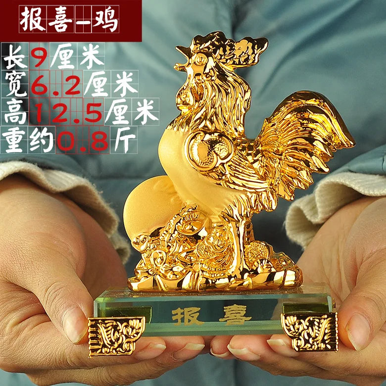 Gold-plated Process Feng Shui Rat ox Tiger rabbit dragon snake horse sheep Monkey rooster Dog pig Fortune Lucky Resin Home Decor