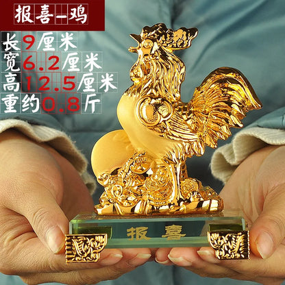 Gold-plated Process Feng Shui Rat ox Tiger rabbit dragon snake horse sheep Monkey rooster Dog pig Fortune Lucky Resin Home Decor