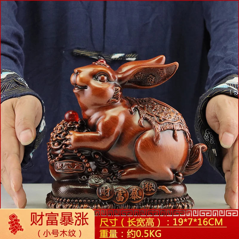 Gold rabbit bank feng shui bank statue, oversized children's birthday presents cute creative crafts Feng Shui home decoration