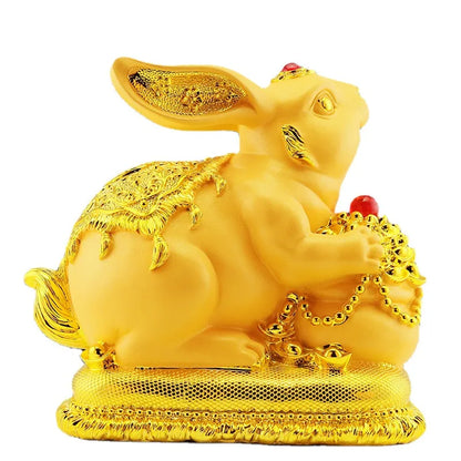 Gold rabbit bank feng shui bank statue, oversized children's birthday presents cute creative crafts Feng Shui home decoration