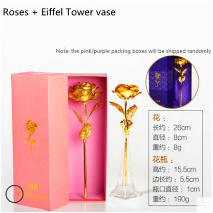 Gold roses 24-karat gold foil bouquet for Valentine's Day, birthday gift, Holiday party supplies