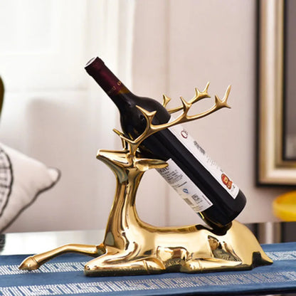 Golden Animal Copper Wine Rack, Luxury Crafts Ornaments, Home Decoration Accessories, Cafe, Living Room