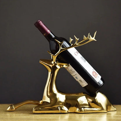 Golden Animal Copper Wine Rack, Luxury Crafts Ornaments, Home Decoration Accessories, Cafe, Living Room