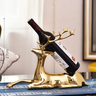 Golden Animal Copper Wine Rack, Luxury Crafts Ornaments, Home Decoration Accessories, Cafe, Living Room