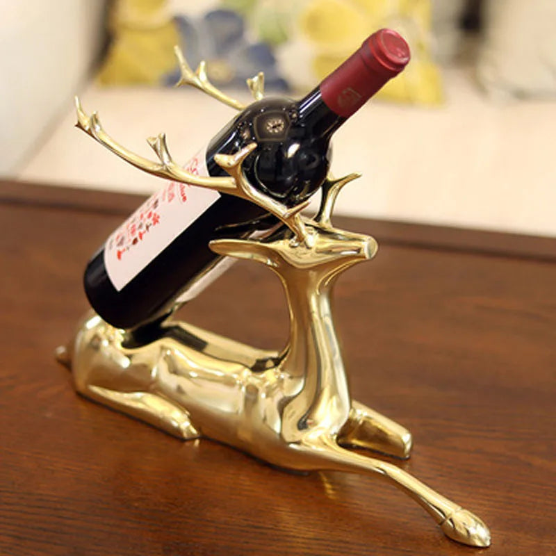 Golden Animal Copper Wine Rack, Luxury Crafts Ornaments, Home Decoration Accessories, Cafe, Living Room