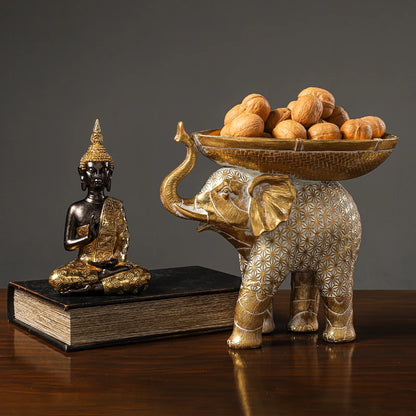 Golden Buddha Statue Resin Figurine Hand MadeThai Buda Buddha Statue Crafts Decorative Ornament Home Decor