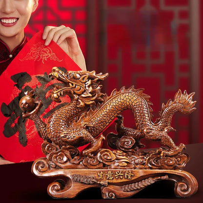 Golden Dragon Large Ornaments To Attract Wealth When Lucky Living Room Store Housewarming Opening Gift Crafts Ornaments