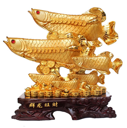 Golden Feng shui fish to attract wealth decoration  large living room arts and crafts hotel office home decoration statue