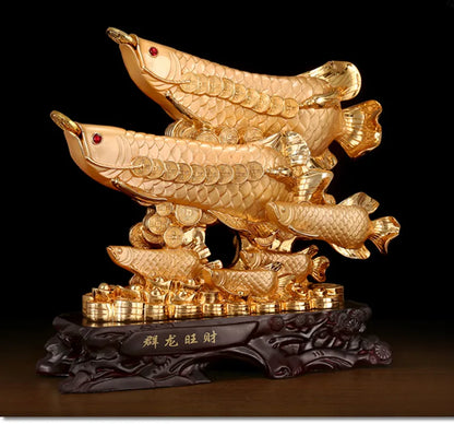 Golden Feng shui fish to attract wealth decoration  large living room arts and crafts hotel office home decoration statue