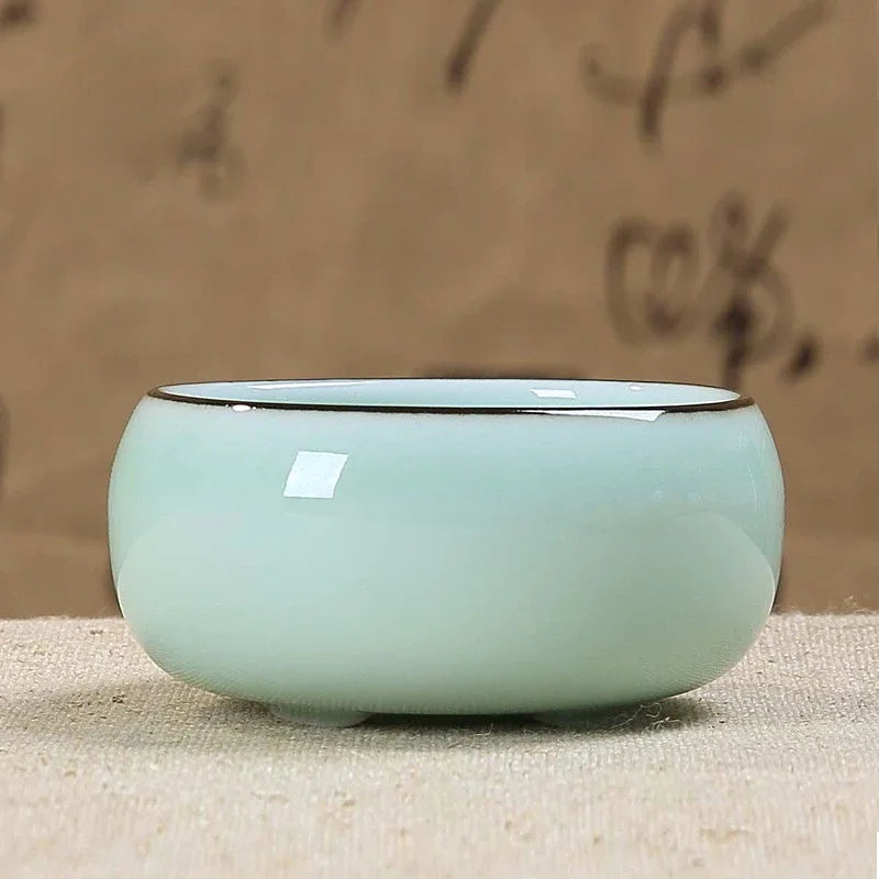 Golden Fish Tea Cup Bowl Longquan Celadon Porcelain Teacups Chinese Teapot Home Decor Ceramic Handmade Teaware Cups