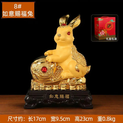 Golden Rabbit Fortune Decays Zodiac Rabbit Money Tank Ruyi Wangcai Living Room Decorations Celebration Mascot