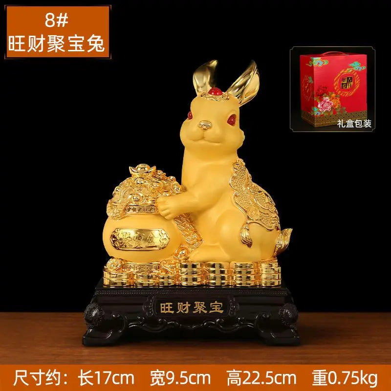 Golden Rabbit Fortune Decays Zodiac Rabbit Money Tank Ruyi Wangcai Living Room Decorations Celebration Mascot
