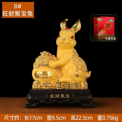 Golden Rabbit Fortune Decays Zodiac Rabbit Money Tank Ruyi Wangcai Living Room Decorations Celebration Mascot