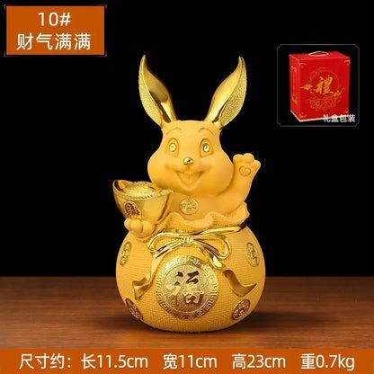 Golden Rabbit Fortune Decays Zodiac Rabbit Money Tank Ruyi Wangcai Living Room Decorations Celebration Mascot
