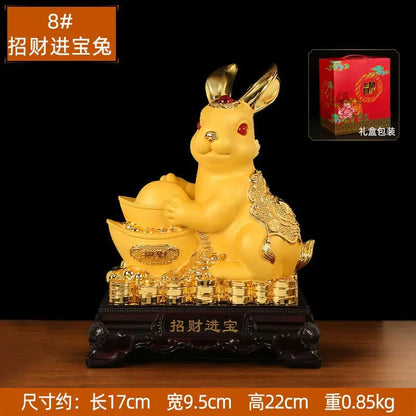 Golden Rabbit Fortune Decays Zodiac Rabbit Money Tank Ruyi Wangcai Living Room Decorations Celebration Mascot