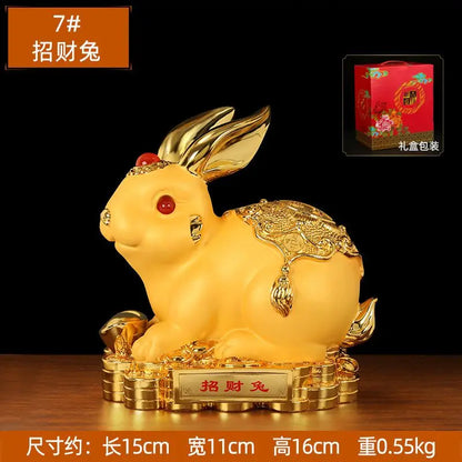 Golden Rabbit Fortune Decays Zodiac Rabbit Money Tank Ruyi Wangcai Living Room Decorations Celebration Mascot