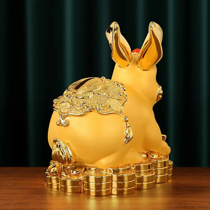 Golden Rabbit Fortune Decays Zodiac Rabbit Money Tank Ruyi Wangcai Living Room Decorations Celebration Mascot