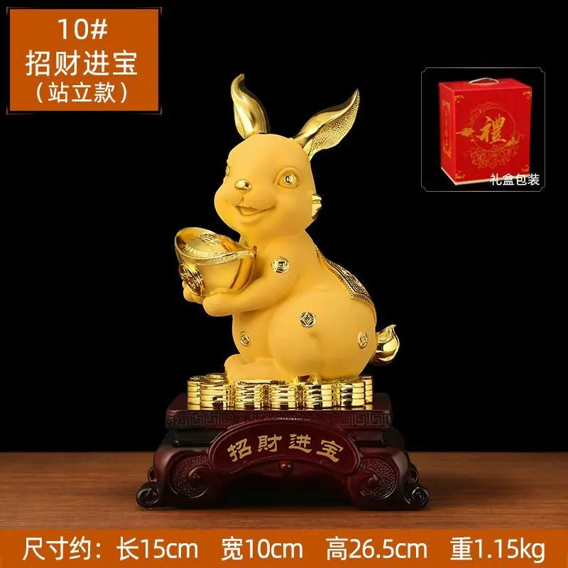 Golden Rabbit Fortune Decays Zodiac Rabbit Money Tank Ruyi Wangcai Living Room Decorations Celebration Mascot