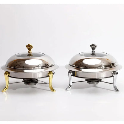 Golden Stainless Steel Alcohol Stove Household Commercial Removable Small Chafing Dish Solid Fuel Boiler Cooking Hot Pots