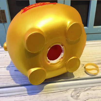 Golden cartoon piggy piggy bank Fall-resistant Lucky Pig Silver Coin Box Children's gift money saving box Home Decorations