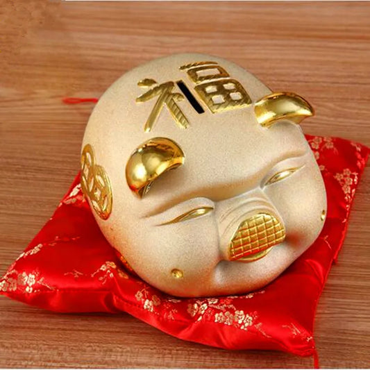 Golden pig piggy bank piggy bank statue, oversized children's birthday presents cute creative crafts Feng Shui home decoration