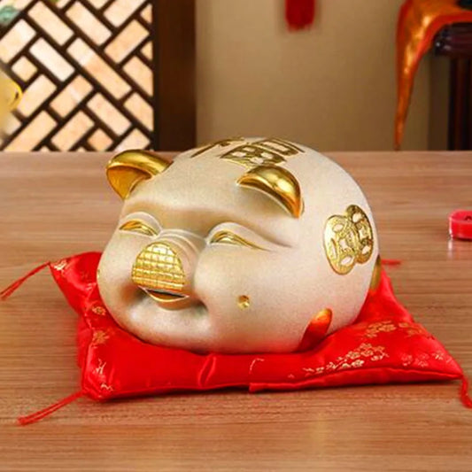 Golden pig piggy bank piggy bank statue, oversized children's birthday presents cute creative crafts Feng Shui home decoration