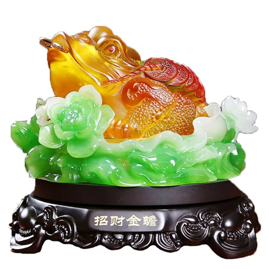Golden toad Feng shui statue furnishing articles Lucky three feet toads and home decoration accessories household decoration
