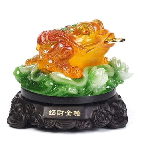 Golden toad Feng shui statue furnishing articles Lucky three feet toads and home decoration accessories household decoration