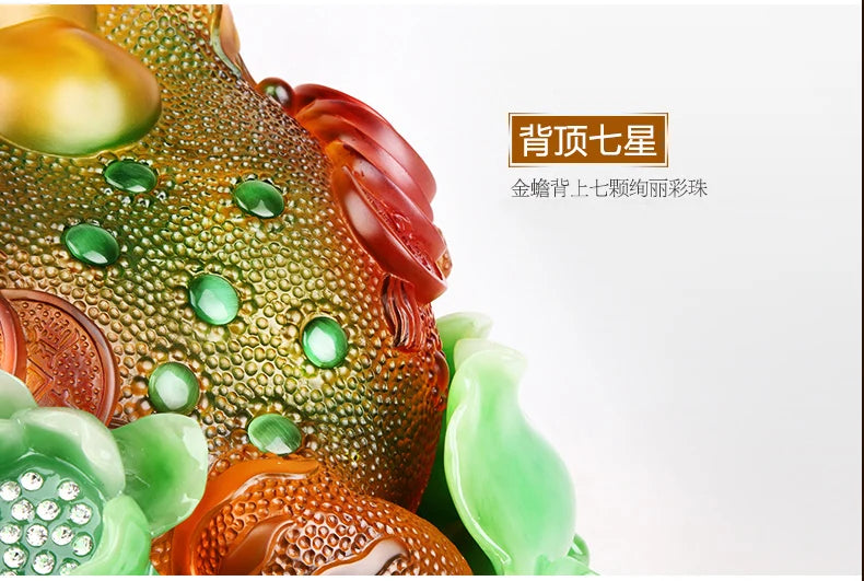 Golden toad Feng shui statue furnishing articles Lucky three feet toads and home decoration accessories household decoration