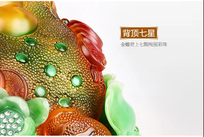 Golden toad Feng shui statue furnishing articles Lucky three feet toads and home decoration accessories household decoration