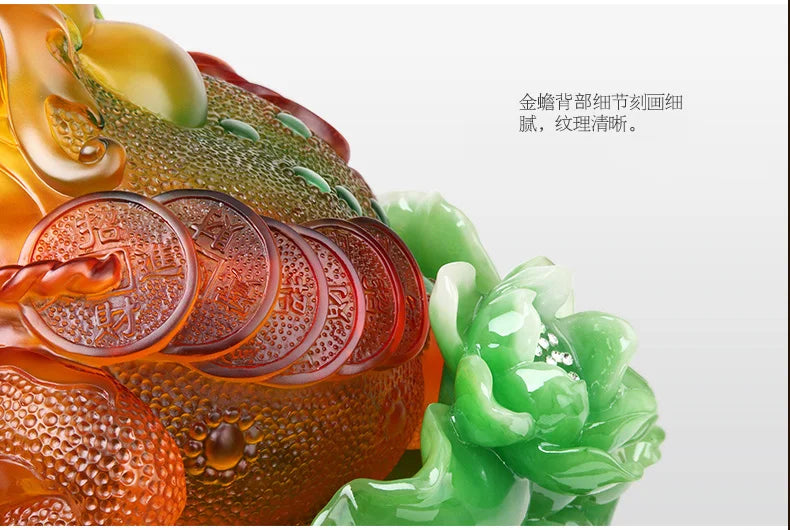 Golden toad Feng shui statue furnishing articles Lucky three feet toads and home decoration accessories household decoration
