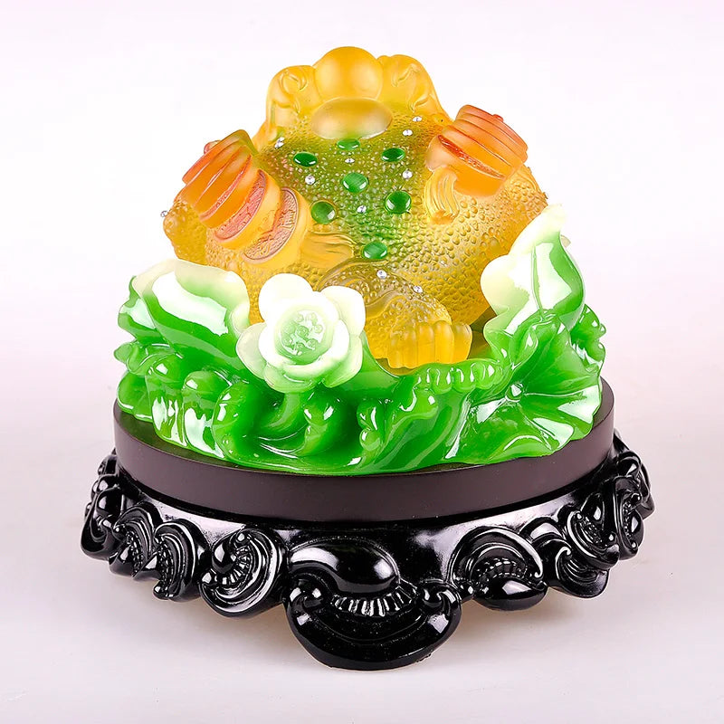 Golden toad Feng shui statue furnishing articles Lucky three feet toads and home decoration accessories household decoration