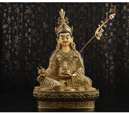 Good LUCK # HOME Temple efficacious Protection India, Tibet GOLD Yellow Jambhala God of wealth mammon buddha statue 33CM