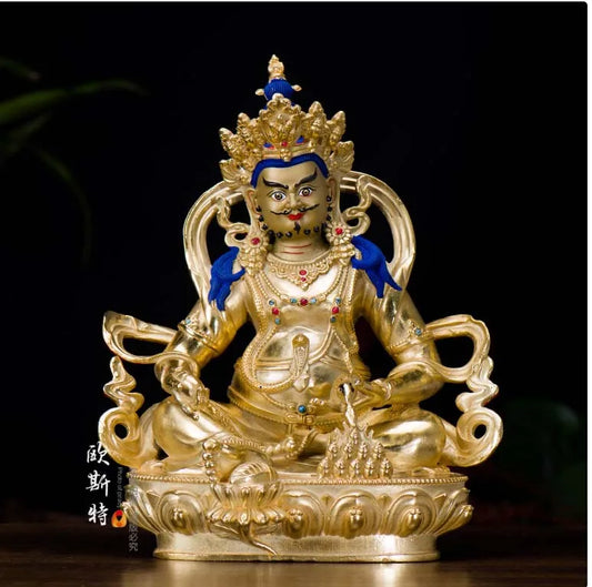Good LUCK High grade Buddha HOME Company Money drawing full Gilding Gold-plated Yellow Jambhala Zambala Buddha statue  31CM